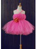 Hot Pink Tulle Princess Tutu Flower Girl Dress
